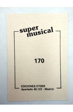 Contracubierta de CROMO SUPER MUSICAL 170. CHIQUETETE (Chiquetete) Eyder Circa 1980