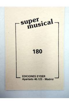 Contracubierta de CROMO SUPER MUSICAL 180. ARMÓNICA. Eyder Circa 1980