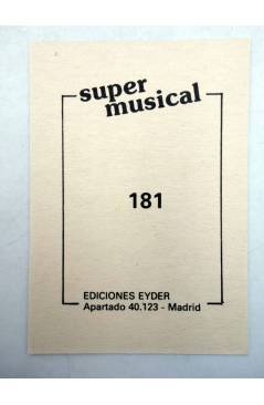 Contracubierta de CROMO SUPER MUSICAL 181. VIOLÍN. Eyder Circa 1980