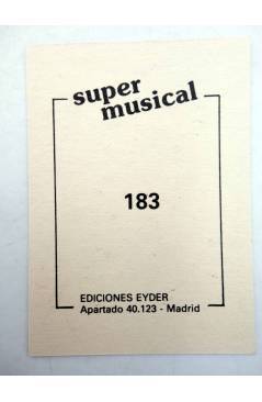 Contracubierta de CROMO SUPER MUSICAL 183. PIANO. Eyder Circa 1980