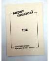 Contracubierta de CROMO SUPER MUSICAL 194. ??. Eyder Circa 1980