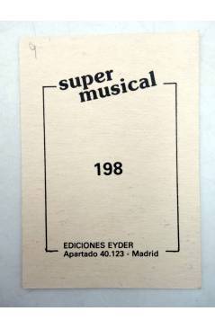 Contracubierta de CROMO SUPER MUSICAL 198. GAITA. Eyder Circa 1980