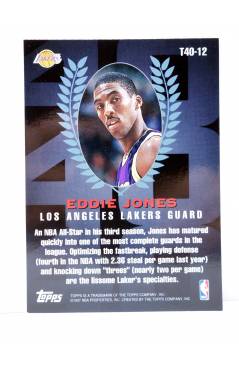 Contracubierta de TRADING CARD BASKETBALL NBA TOP 40 T40-12. EDDIE JONES. Topps 1997