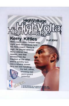 Contracubierta de TRADING CARD BASKETBALL NBA HOOPS HIGH VOLTAGE HV9. KERRY KITTLES. SkyBox 1998