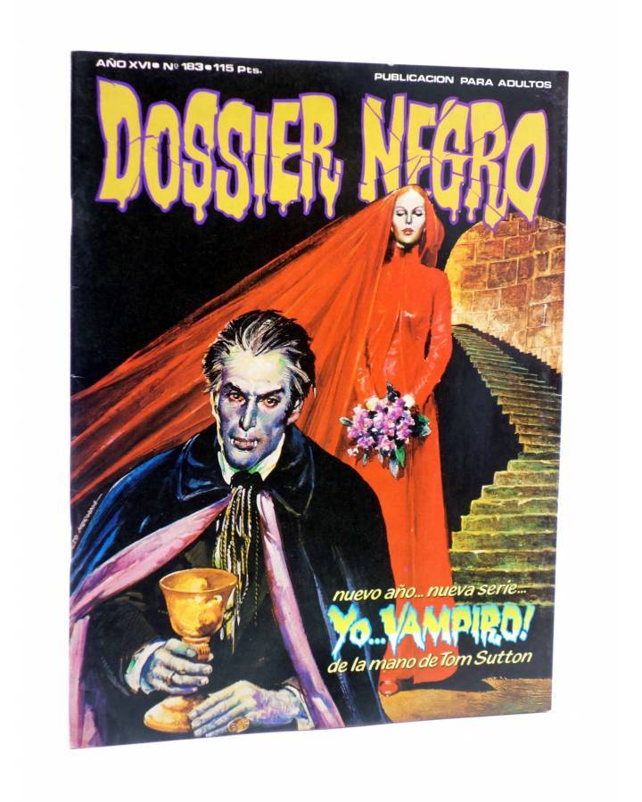 Cubierta de DOSSIER NEGRO 183. YO… VAMPIRO DE TOM SUTTON (Vvaa) Giesa 1985