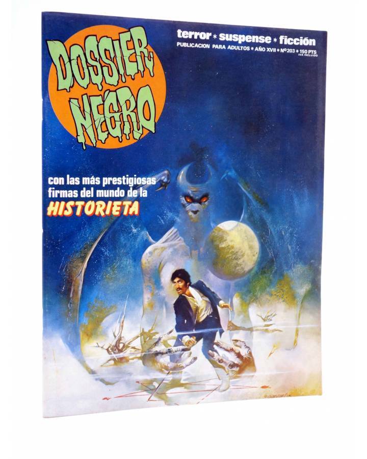 Cubierta de DOSSIER NEGRO 203. LAS MÁS PRESTIGIOSAS FIRMAS DEL MUNDO DE LA HISTORIETA (Vvaa) Zinco 1987