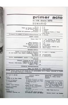 Muestra 1 de PRIMER ACTO. REVISTA DE TEATRO 116. CAMUS 1970: EL MALENTENDIDO (Vvaa) Primer Acto 1970