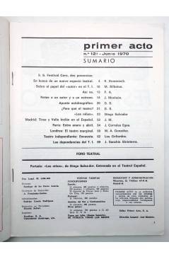 Muestra 1 de PRIMER ACTO. REVISTA DE TEATRO 121. LOS NIÑOS DE DIEGO SALVADOR (Vvaa) Primer Acto 1970