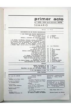 Muestra 1 de PRIMER ACTO. REVISTA DE TEATRO 123-124. PROVOCACIONES AL TEATRO ESPAÑOL (Vvaa) Primer Acto 1970