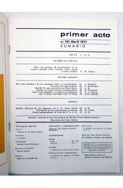 Muestra 1 de PRIMER ACTO. REVISTA DE TEATRO 131. CENSURA Y POLÍTICA (Vvaa) Primer Acto 1971