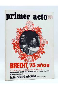 Cubierta de PRIMER ACTO. REVISTA DE TEATRO 156. BRECHT 75 AÑOS (Vvaa) Primer Acto 1973