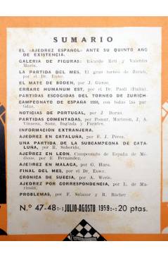 Muestra 1 de REVISTA EL AJEDREZ ESPAÑOL 47-48. JULIO-AGOSTO 1959 (Vvaa) FEDA 1959
