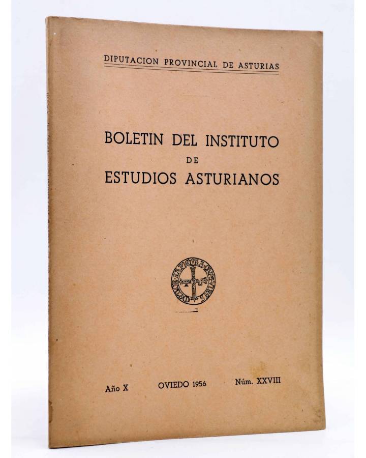 Cubierta de BOLETÍN DEL INSTITUTO DE ESTUDIOS ASTURIANOS AÑO X NÚM XXVIII (Vvaa) Diputación de Asturias 1956