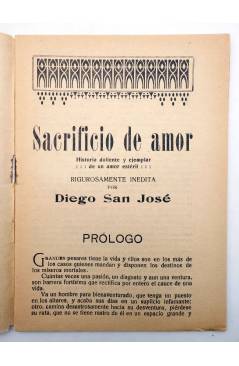 Muestra 2 de LA NOVELA CON REGALO AÑO II Nº 6. SACRIFICIO DE AMOR (Diego San José) Valencia 1917
