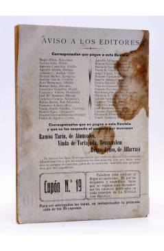Contracubierta de LA NOVELA CON REGALO AÑO II Nº 7. LA MELENITAS (Eugenio Noel) Valencia 1917