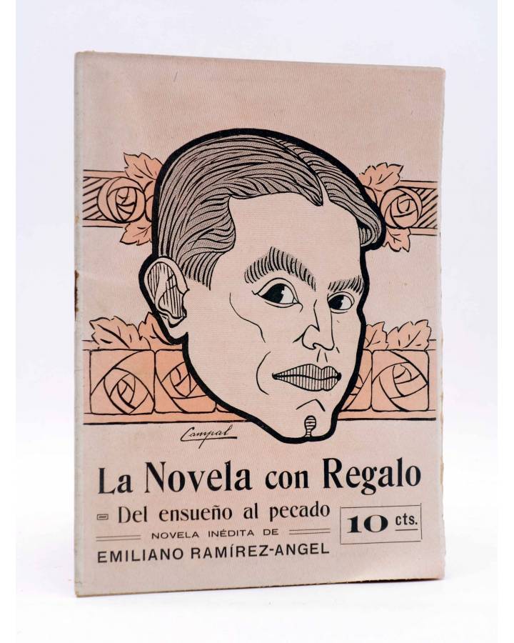 Cubierta de LA NOVELA CON REGALO AÑO II Nº 12. DEL ENSUEÑO AL PECADO (Emiliano Ramírez-Ángel) Valencia 1917