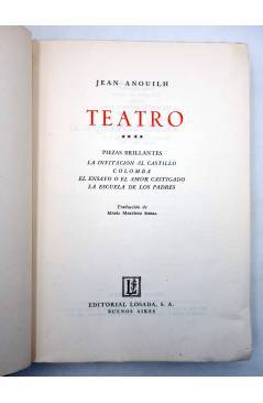 Muestra 2 de JEAN ANOUILH: TEATRO 4. PIEZAS BRILLANTES (Jean Anouilh) Losada 1957