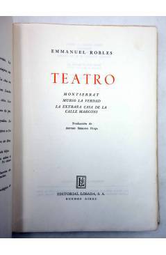 Muestra 1 de EMMANUEL ROBLES: TEATRO (Emmanuel Robles) Losada 1954