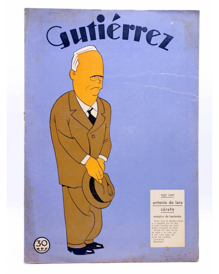 Cubierta de GUTIÉRREZ SEMANARIO ESPAÑOL DE HUMORISMO AÑO VII. Nº 331 (Vvaa) Madrid 1933