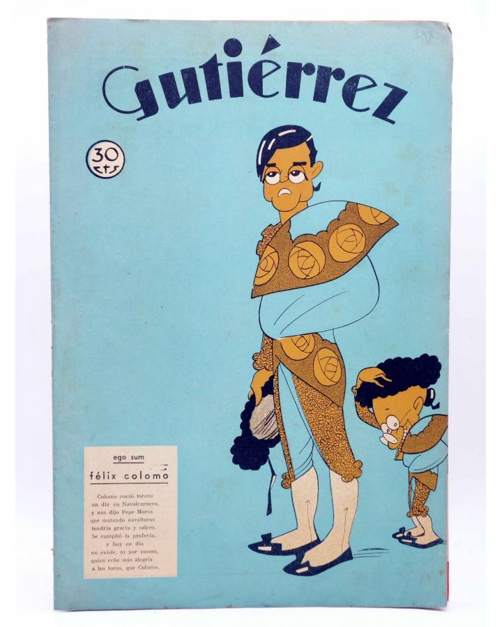 Cubierta de GUTIÉRREZ SEMANARIO ESPAÑOL DE HUMORISMO AÑO VIII. Nº 348 (Vvaa) Madrid 1934