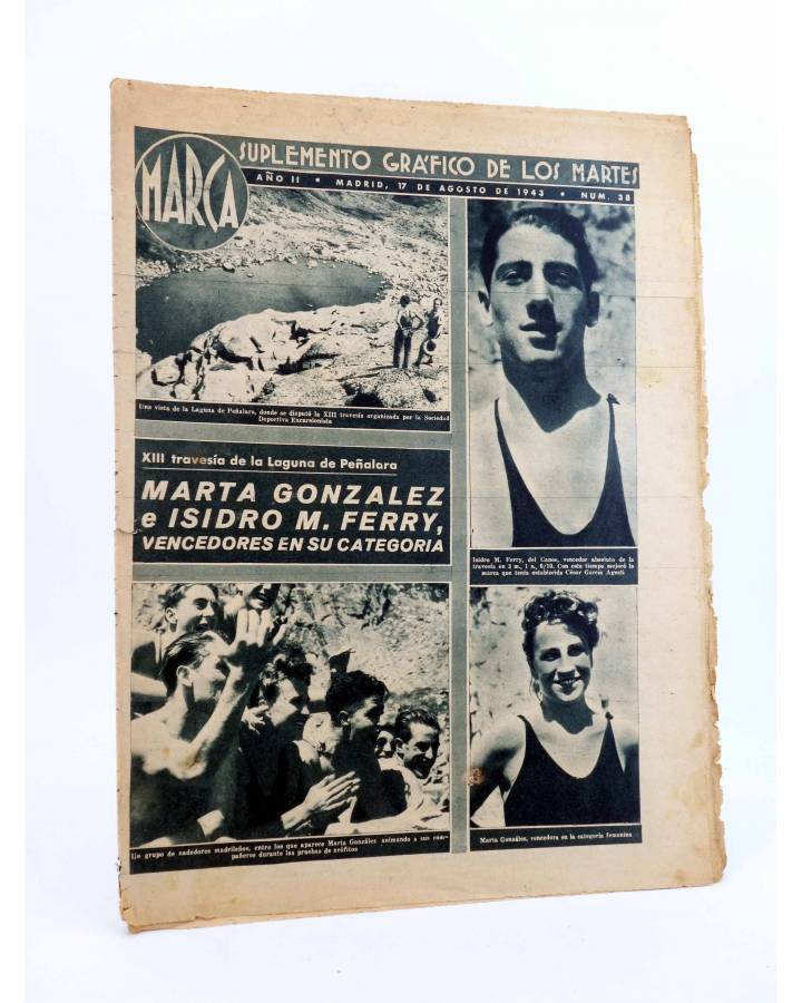 Cubierta de MARCA SUPLEMENTO GRÁFICO DE LOS MARTES Nº 38. 17 de agosto de 1943. ATLETISMO (Vvaa) Marca 1943