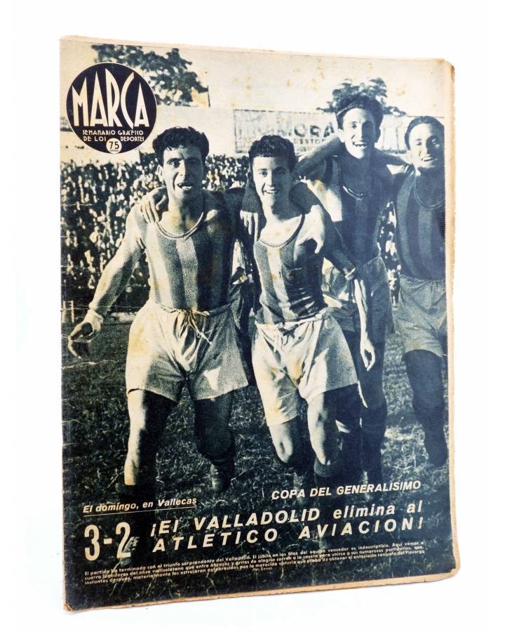 Cubierta de MARCA SEMANARIO GRÁFICO DE LOS DEPORTES Nº 173. 2 de junio de 1942. COPA DEL GENERALÍSIMO: VALLADOLID - ATLÉ
