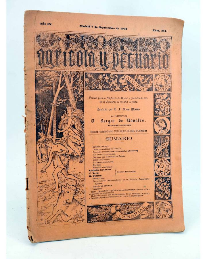 Cubierta de EL PROGRESO AGRICOLA Y PECUARIO AÑO IX Nº 354 (Vvaa) Madrid 1903