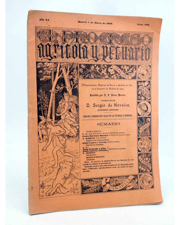 Cubierta de EL PROGRESO AGRICOLA Y PECUARIO AÑO IX Nº 426 (Vvaa) Madrid 1905