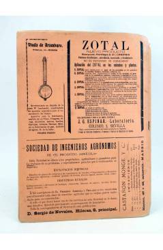 Contracubierta de EL PROGRESO AGRICOLA Y PECUARIO AÑO IX Nº 433 (Vvaa) Madrid 1905