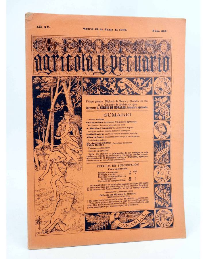 Cubierta de EL PROGRESO AGRICOLA Y PECUARIO AÑO IX Nº 632 (Vvaa) Madrid 1909