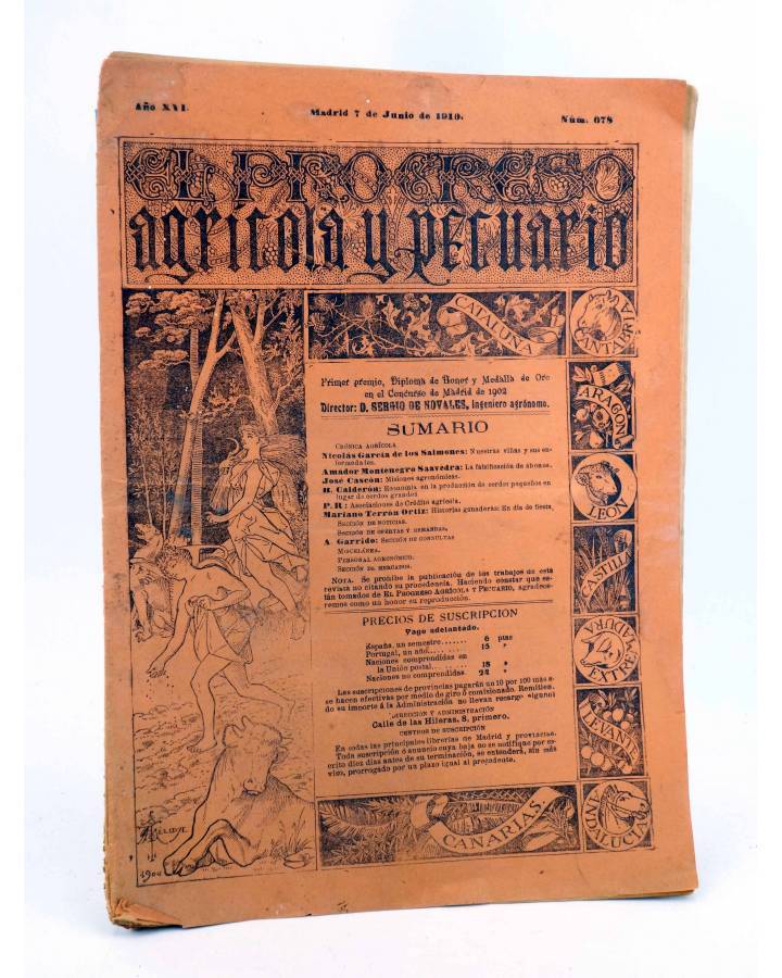 Cubierta de EL PROGRESO AGRICOLA Y PECUARIO AÑO IX Nº 678 (Vvaa) Madrid 1910