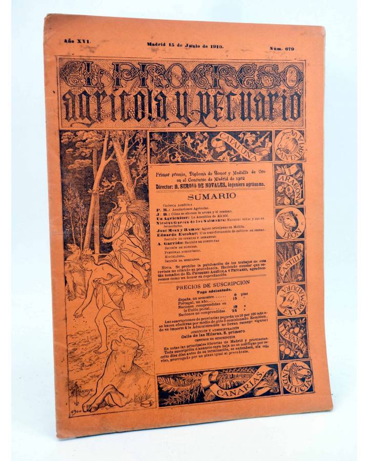 Cubierta de EL PROGRESO AGRICOLA Y PECUARIO AÑO IX Nº 679 (Vvaa) Madrid 1910