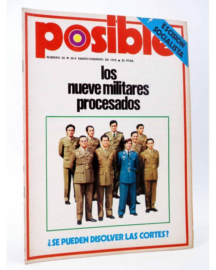 Cubierta de REVISTA POSIBLE 55. 29-4 ene-feb 1976. LOS NUEVE MILITARES PROCESADOS (Vvaa) Publicaciones 33 1976