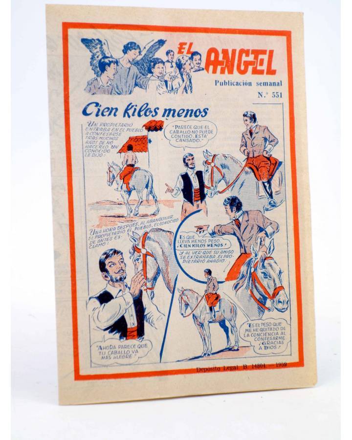 Cubierta de EL ÁNGEL. PUBLICACIÓN SEMANAL Nº 551 (Vvaa) Barcelona 1959