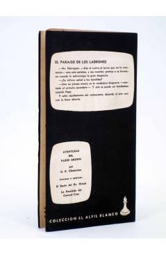 Contracubierta de UNA AVENTURA DEL PADRE BROWN 8. EL PARAISO DE LOS LADRONES (G. K. Chesterton) La Isla 1955