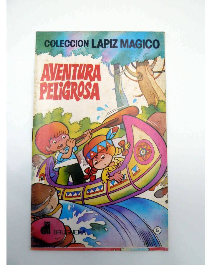 Cubierta de COLECCIÓN LÁPIZ MÁGICO 5. AVENTURA PELIGROSA (Portada: Jan / Interiores: E. Oliván) Bruguera 1982