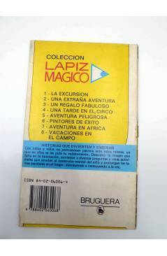 Contracubierta de COLECCIÓN LÁPIZ MÁGICO 5. AVENTURA PELIGROSA (Portada: Jan / Interiores: E. Oliván) Bruguera 1982