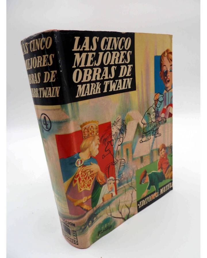 Cubierta de LAS CINCO MEJORES OBRAS 4. DE MARK TWAIN. Mateu Circa 1950. Ilustraciones de Fariñas