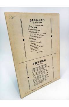 Contracubierta de PARTITURA. BARQUITO (PALOMAR / VIDAL) DI QUE SÍ DI QUE NO (LUPA / GUITART FAURA). Quiroga 1963