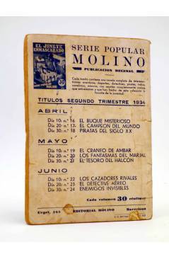Contracubierta de SERIE POPULAR MOLINO 19. EL CRÁNEO DE ÁMBAR (G. Bernard De Ferrer) Molino 1934