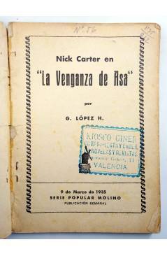 Muestra 1 de SERIE POPULAR MOLINO 56. NICK CARTER EN: LA VENGANZA DE ASA (G.L. Hipkiss) Molino 1935