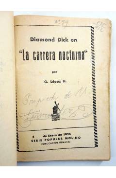 Muestra 1 de SERIE POPULAR MOLINO 99. DIAMOND DICK EN: CARRERA NOCTURNA (G.L. Hipkiss) Molino 1936