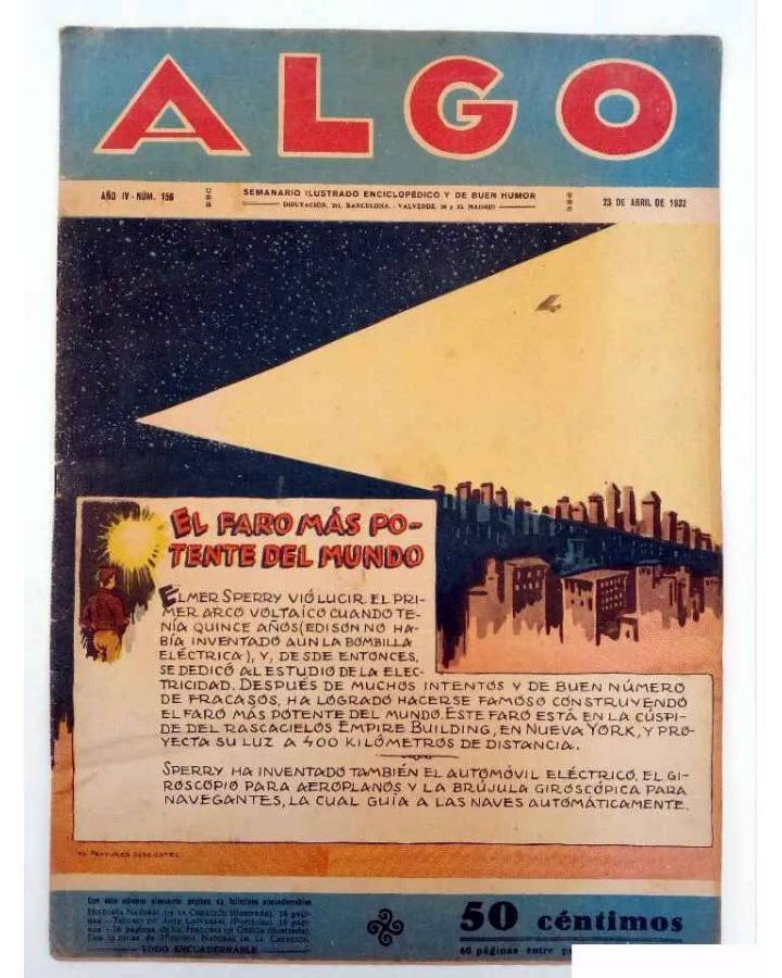 Cubierta de ALGO. SEMANARIO ILUSTRADO ENCICLOPÉDICO Y DE BUEN HUMOR AÑO IV. N.º 156. 23 ABRIL 1932 (Vvaa) Algo 1932