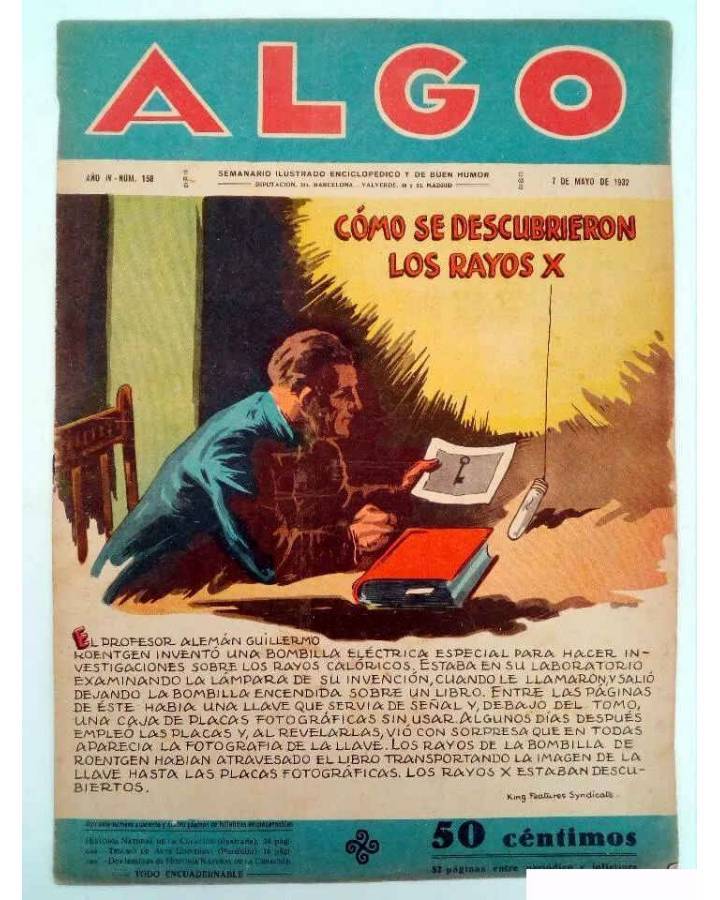 Cubierta de ALGO. SEMANARIO ILUSTRADO ENCICLOPÉDICO Y DE BUEN HUMOR AÑO IV. N.º 158. 7 MAYO 1932 (Vvaa) Algo 1932