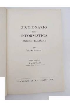 Muestra 1 de DICCIONARIO DE INFORMÁTICA INGLÉS ESPAÑOL (M. Ginguay) Toray 1972