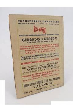 Contracubierta de GUÍA DEL TRANSPORTE EN VALENCIA. BAYARRI CAMPAÑA 1953 1954.. Bayarri 1953