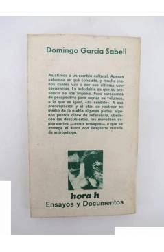 Contracubierta de HORA H 18. TESTIMONIO PERSONAL (Domingo García Sabell) Seminarios y Ediciones 1971
