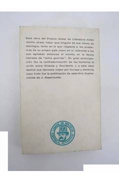 Contracubierta de ORIENTE Y OCCIDENTE. EPISTOLARIO (Rabindranath Tagore) Juventud 1968
