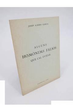 Cubierta de ALGUNS HOMÓNIMS FALSOS QUE CAL EVITAR (Josep Albero Garcia) Valencia 1965