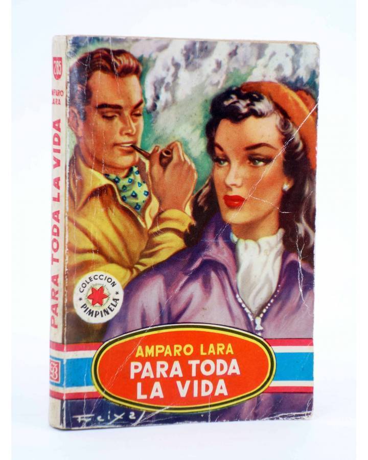 Cubierta de COLECCIÓN PIMPINELA 285. PARA TODA LA VIDA (Amparo Lara) Bruguera Bolsilibros 1952. CON DEDICATORIA